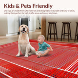 Ultra Soft Area Rug, Non Slip, Stain Resistant, Washable Area Rugs for Living Room, Bedroom, Whimsical Dark Web Inspired Piece(Red)