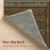 Ultra Soft Area Rug, Non Slip, Stain Resistant, Washable Area Rugs for Living Room, Bedroom, Chic Geometric Brown Pattern(Gold)