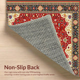 Ultra Soft Area Rug, Non Slip, Stain Resistant, Washable Area Rugs for Living Room, Bedroom, Clearance Boho(Red)
