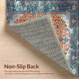 Ultra Soft Area Rug, Non Slip, Stain Resistant, Washable Area Rugs for Living Room, Bedroom, Sophisticated Rust Ogee Pattern(Orange)