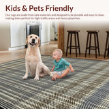 Ultra Soft Area Rug, Non Slip, Stain Resistant, Washable Area Rugs for Living Room, Bedroom, Modern Abstract Two-Tone Elegance(Gray)