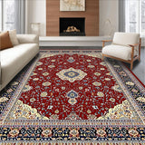 Ultra Soft Area Rug, Non Slip, Stain Resistant, Washable Area Rugs for Living Room, Bedroom, Charming Earthy Textured Elements(Red)