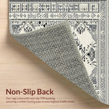 Ultra Soft Area Rug, Non Slip, Stain Resistant, Washable Area Rugs for Living Room, Bedroom, Trendy Earthy Toned Geometric Style(Gray)