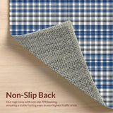 Ultra Soft Area Rug, Non Slip, Stain Resistant, Washable Area Rugs for Living Room, Bedroom, Cozy Farmhouse Inspired Tartan Aesthetic(Blue)