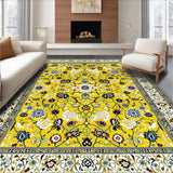 Ultra Soft Area Rug, Non Slip, Stain Resistant, Washable Area Rugs for Living Room, Bedroom, Chic Eclectic Tiled Arrangement(Yellow)