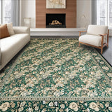 Ultra Soft Area Rug, Non Slip, Stain Resistant, Washable Area Rugs for Living Room, Bedroom, Serene Floral Arrangement in Green(Green)
