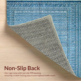 Ultra Soft Area Rug, Non Slip, Stain Resistant, Washable Area Rugs for Living Room, Bedroom, Sky Bow Accent Rug: Scalloped Design, Stylish Floor Covering(Blue)