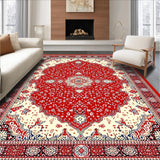 Ultra Soft Area Rug, Non Slip, Stain Resistant, Washable Area Rugs for Living Room, Bedroom, Vibrant Medallion Patterned Elegance(White)