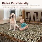 Ultra Soft Area Rug, Non Slip, Stain Resistant, Washable Area Rugs for Living Room, Bedroom, Trendy Animal Skin Visual Appeal(Beige)