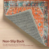 Ultra Soft Area Rug, Non Slip, Stain Resistant, Washable Area Rugs for Living Room, Bedroom, Stylish Teal and Orange Palette(Orange)