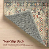 Ultra Soft Area Rug, Non Slip, Stain Resistant, Washable Area Rugs for Living Room, Bedroom, Cozy Retro Tiled Design(Beige)
