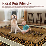 Ultra Soft Area Rug, Non Slip, Stain Resistant, Washable Area Rugs for Living Room, Bedroom, Modern Animal Print Sensation(Brown)