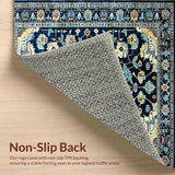 Ultra Soft Area Rug, Non Slip, Stain Resistant, Washable Area Rugs for Living Room, Bedroom, Luxurious Vintage Patterned Tapestry(Blue)