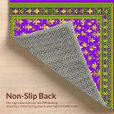 Ultra Soft Area Rug, Non Slip, Stain Resistant, Washable Area Rugs for Living Room, Bedroom, Vibrant Carnival Color Splash(Purple)