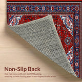 Ultra Soft Area Rug, Non Slip, Stain Resistant, Washable Area Rugs for Living Room, Bedroom, Traditional Non-Slip Bedroom Rug for Pets(Red)