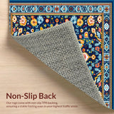 Ultra Soft Area Rug, Non Slip, Stain Resistant, Washable Area Rugs for Living Room, Bedroom, Whimsical Ogee Pattern in Blue(Blue)