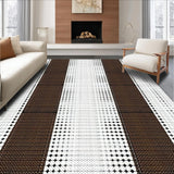 Ultra Soft Area Rug, Non Slip, Stain Resistant, Washable Area Rugs for Living Room, Bedroom, Textured Neutral Tones Motif(Brown)