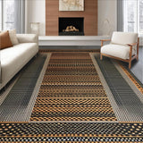 Ultra Soft Area Rug, Non Slip, Stain Resistant, Washable Area Rugs for Living Room, Bedroom, Contemporary Cozy Faux Texture(Black)