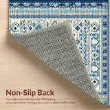 Ultra Soft Area Rug, Non Slip, Stain Resistant, Washable Area Rugs for Living Room, Bedroom, Mystic Tribal Inspired Patio Carpet Design(Blue)