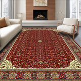Ultra Soft Area Rug, Non Slip, Stain Resistant, Washable Area Rugs for Living Room, Bedroom, Striking Modern Distressed Design(Red)