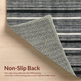 Ultra Soft Area Rug, Non Slip, Stain Resistant, Washable Area Rugs for Living Room, Bedroom, KaHouen Bold Stripe Pattern Rug Accent Carpet for Porch and Patio(Black)