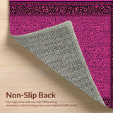 Ultra Soft Area Rug, Non Slip, Stain Resistant, Washable Area Rugs for Living Room, Bedroom, Chic Pink Leopard Geometric Fusion(Pink)