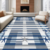 Ultra Soft Area Rug, Non Slip, Stain Resistant, Washable Area Rugs for Living Room, Bedroom, Vibrant Oceanic Patterned Aesthetic(Blue)