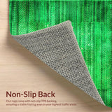 Ultra Soft Area Rug, Non Slip, Stain Resistant, Washable Area Rugs for Living Room, Bedroom, Distressed Boho Green Bedroom Low Pile Rug(Green)