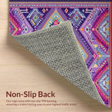 Ultra Soft Area Rug, Non Slip, Stain Resistant, Washable Area Rugs for Living Room, Bedroom, Lavish Diamond Trellis Visual Appeal(Purple)