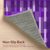 Ultra Soft Area Rug, Non Slip, Stain Resistant, Washable Area Rugs for Living Room, Bedroom, Stylish Non-Traditional Checker Motif(Purple)
