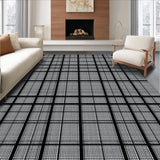 Ultra Soft Area Rug, Non Slip, Stain Resistant, Washable Area Rugs for Living Room, Bedroom, Striking Modernist Trellis Composition(Black)