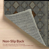 Ultra Soft Area Rug, Non Slip, Stain Resistant, Washable Area Rugs for Living Room, Bedroom, Subtle Modern Lattice Texture(Gray)