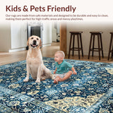 Chic Retro Blue Patterned Motif(Blue)
