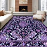 Ultra Soft Area Rug, Non Slip, Stain Resistant, Washable Area Rugs for Living Room, Bedroom, Eclectic Vintage Colorful Motif(Blue)