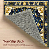 Ultra Soft Area Rug, Non Slip, Stain Resistant, Washable Area Rugs for Living Room, Bedroom, Warm Hues Large Rectangle(Blue)