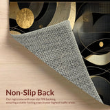Ultra Soft Area Rug, Non Slip, Stain Resistant, Washable Area Rugs for Living Room, Bedroom, Bold Dynamic Symmetrical Style(Gold)