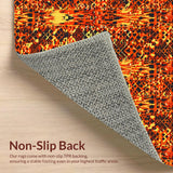 Ultra Soft Area Rug, Non Slip, Stain Resistant, Washable Area Rugs for Living Room, Bedroom, Chic Playful Animal Theme(Orange)