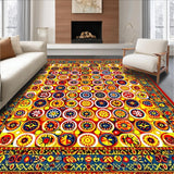 Ultra Soft Area Rug, Non Slip, Stain Resistant, Washable Area Rugs for Living Room, Bedroom, Dynamic Colorful Swirl Design(Yellow)