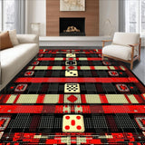 Ultra Soft Area Rug, Non Slip, Stain Resistant, Washable Area Rugs for Living Room, Bedroom, Retro Charm with Geometric Flair(Red)