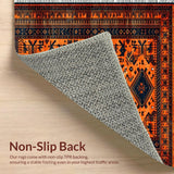 Ultra Soft Area Rug, Non Slip, Stain Resistant, Washable Area Rugs for Living Room, Bedroom, Rustic Orange Abstract Motif(Orange)