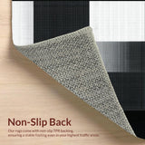 Ultra Soft Area Rug, Non Slip, Stain Resistant, Washable Area Rugs for Living Room, Bedroom, Trendy Abstract Black and Grey Design(Black)