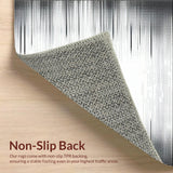 Inkwell Woven Modernist Hallway Floor Art(White)