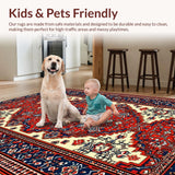 Ultra Soft Area Rug, Non Slip, Stain Resistant, Washable Area Rugs for Living Room, Bedroom, Vibrant Animal Print Living Room Carpet(Red)