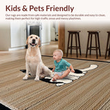 Ultra Soft Area Rug, Non Slip, Stain Resistant, Washable Area Rugs for Living Room, Bedroom, Rustic Earthy Toned Animal Motif(Beige)
