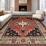 Ultra Soft Area Rug, Non Slip, Stain Resistant, Washable Area Rugs for Living Room, Bedroom, Charming Texas Heritage Pattern(Red)