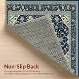 Ultra Soft Area Rug, Non Slip, Stain Resistant, Washable Area Rugs for Living Room, Bedroom, Luxurious Abstract Design Element(Blue)
