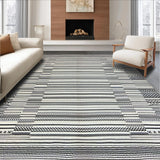 Ultra Soft Area Rug, Non Slip, Stain Resistant, Washable Area Rugs for Living Room, Bedroom, Sleek Black Textured Design(Black)