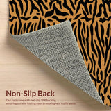 Ultra Soft Area Rug, Non Slip, Stain Resistant, Washable Area Rugs for Living Room, Bedroom, Chic Modern Zebra and Leopard Pattern Area Rug(Brown)