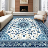 Chic Handcrafted Round Textile Art(Blue)