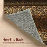 Ultra Soft Area Rug, Non Slip, Stain Resistant, Washable Area Rugs for Living Room, Bedroom, Chic Rustic Leopard Motif(Brown)